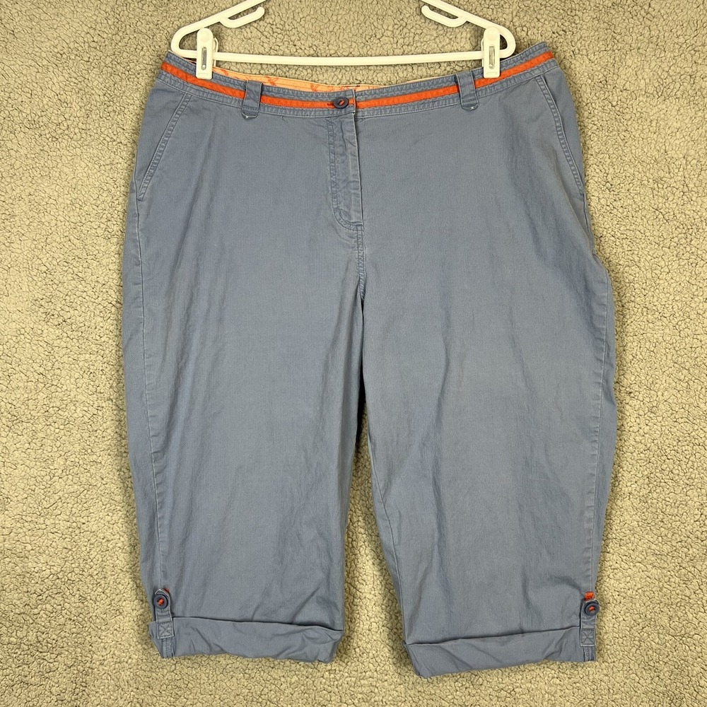 LL Bean Womens Capri Pants Blue Hiking Outdoor 0 AMK7 Canvas Fits 38x17